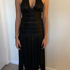 BCBG Black Halter Evening Dress